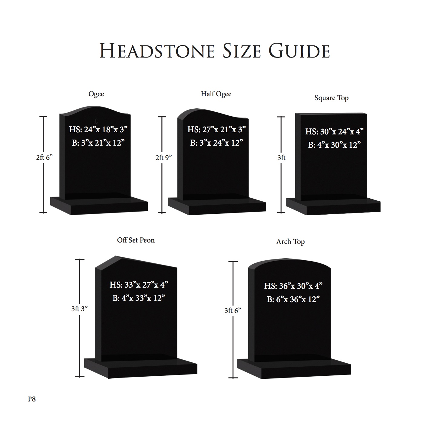 Standard Headstone Sizes Roughleys